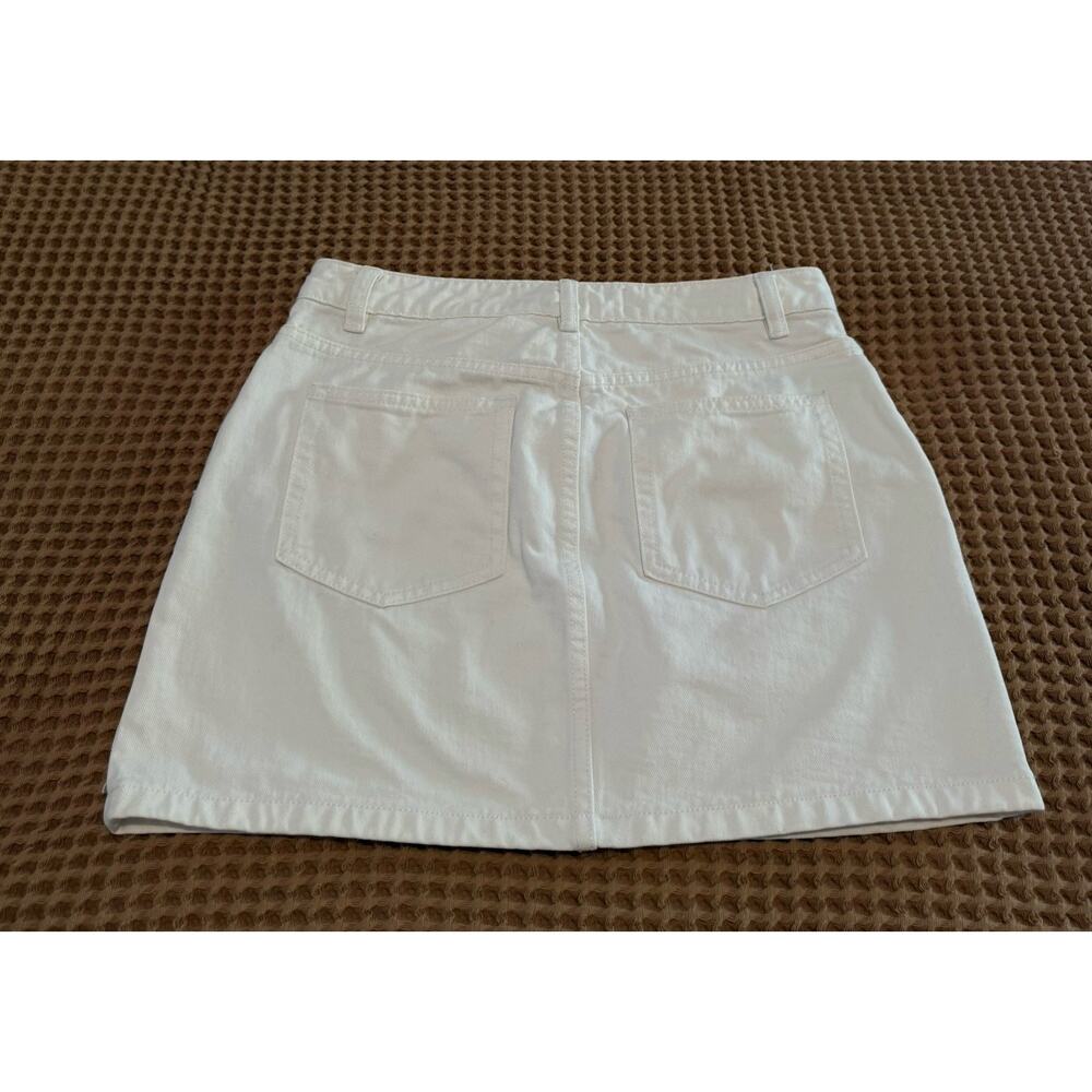 Marc By Marc Jacobs Skirt Womens 26 Iconic Mini Off White Denim * - Picture 4 of 6